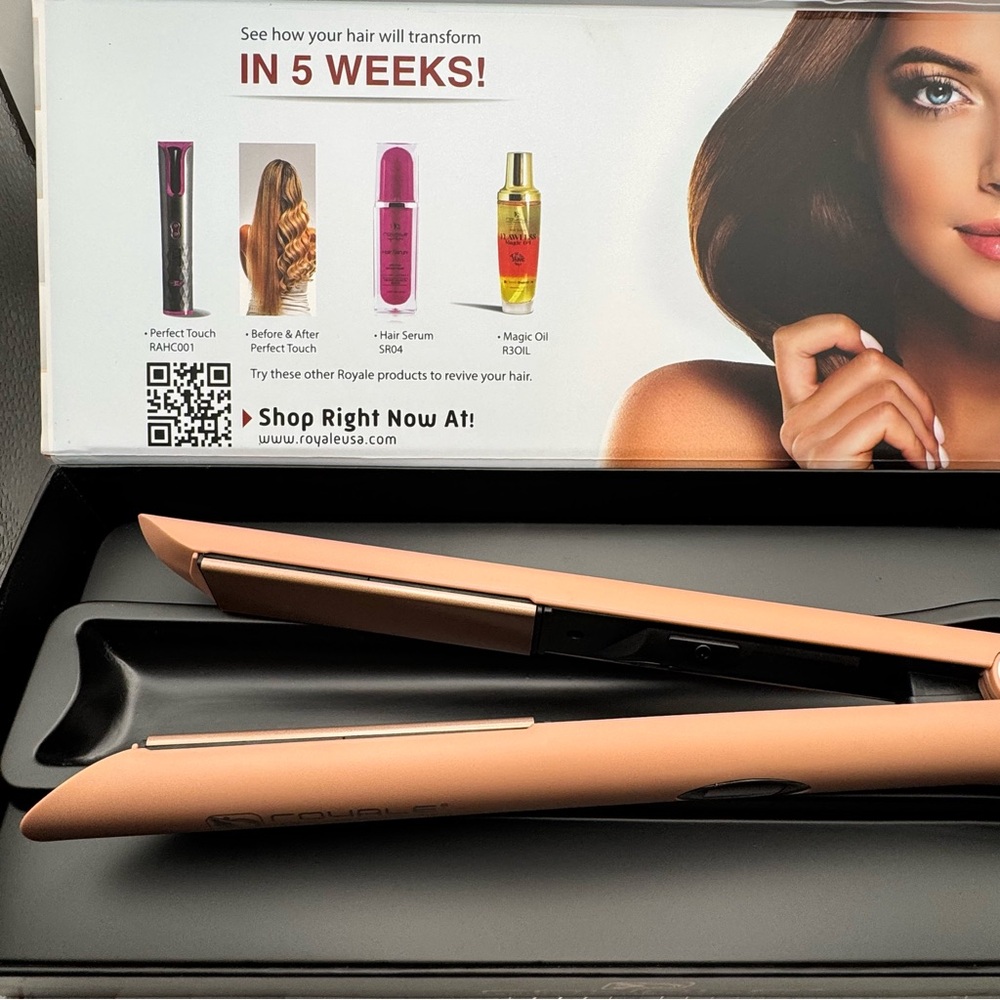 Hair Straightener With Cool Tip in Rose Gold